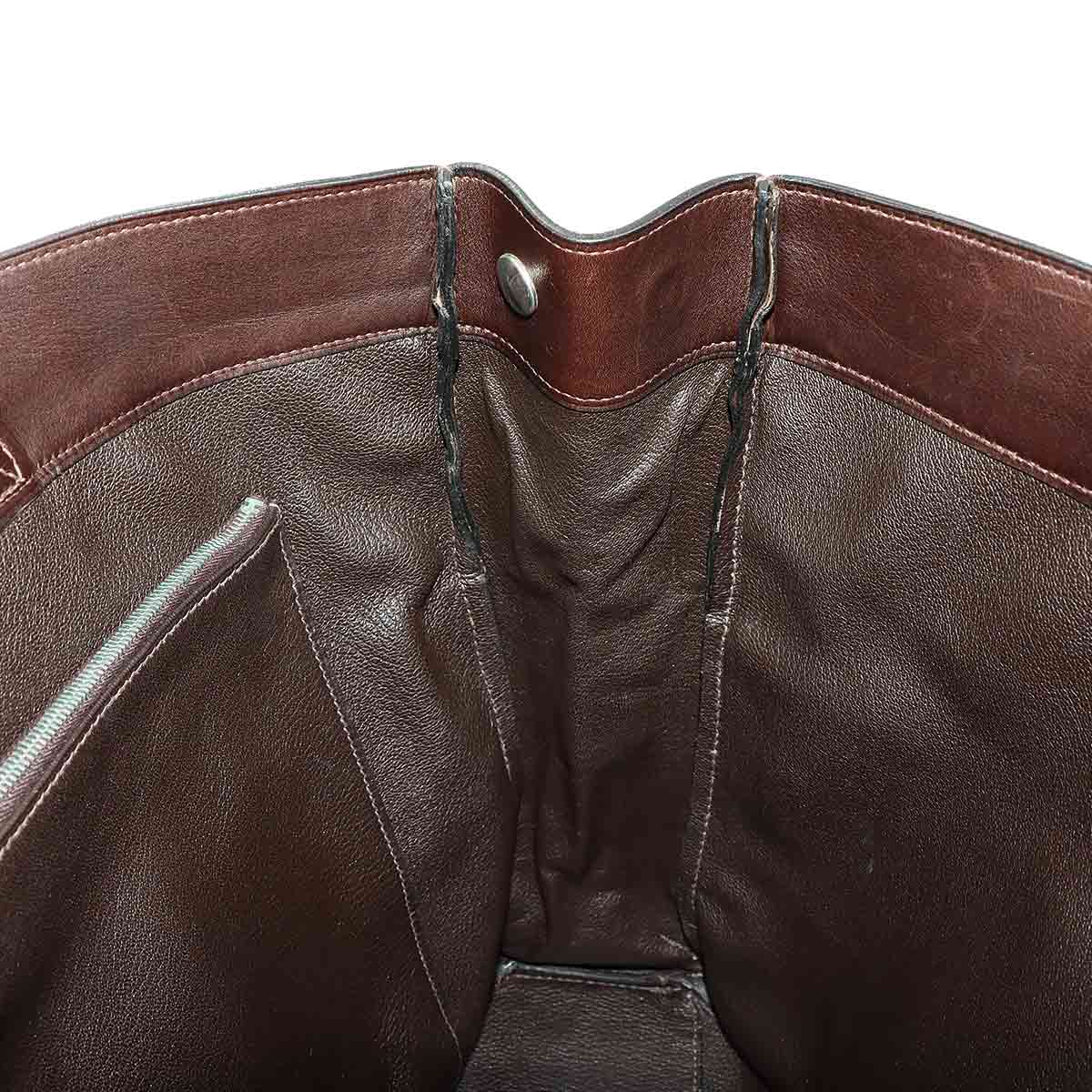 All Leather Fourre Tout MM Tote Bag Evercalf Dark brown Purse