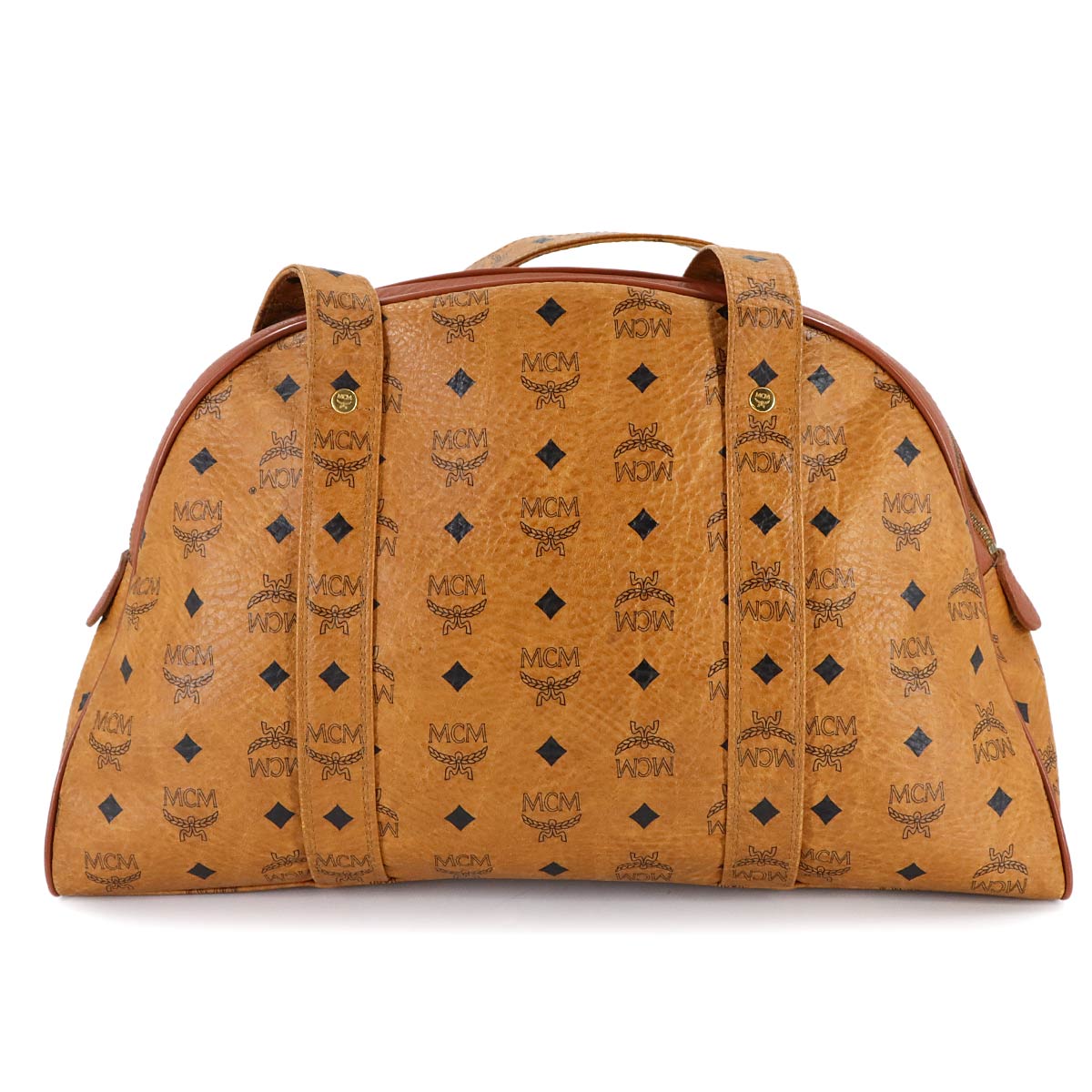 Visetos Monogram Shoulder Bag PVC Leather Brown Purse