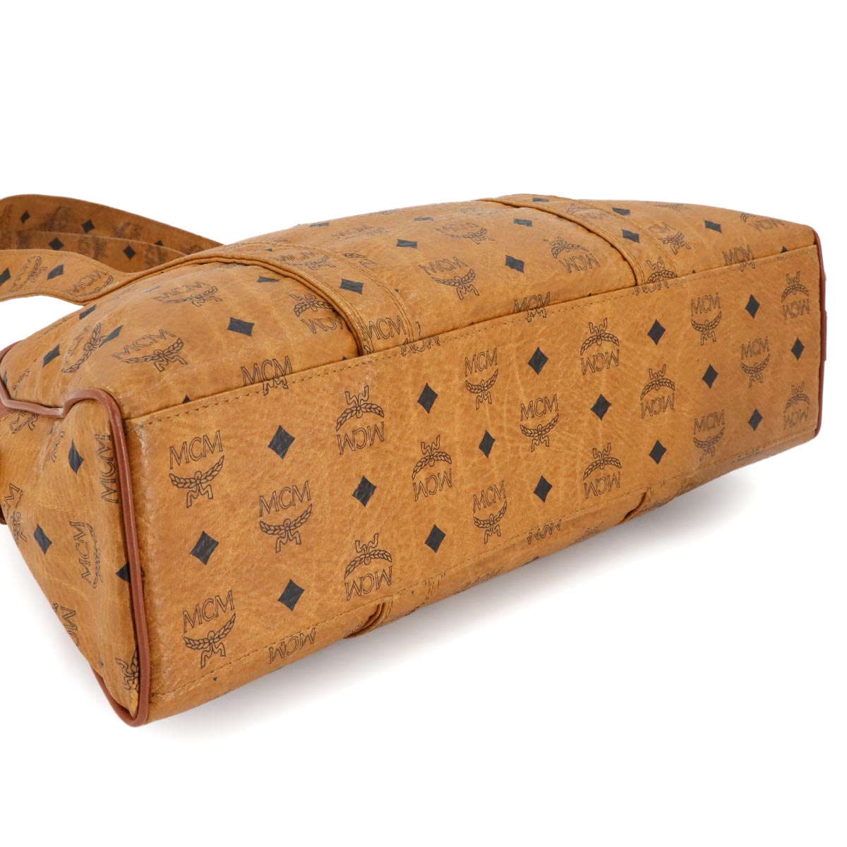 Visetos Monogram Shoulder Bag PVC Leather Brown Purse