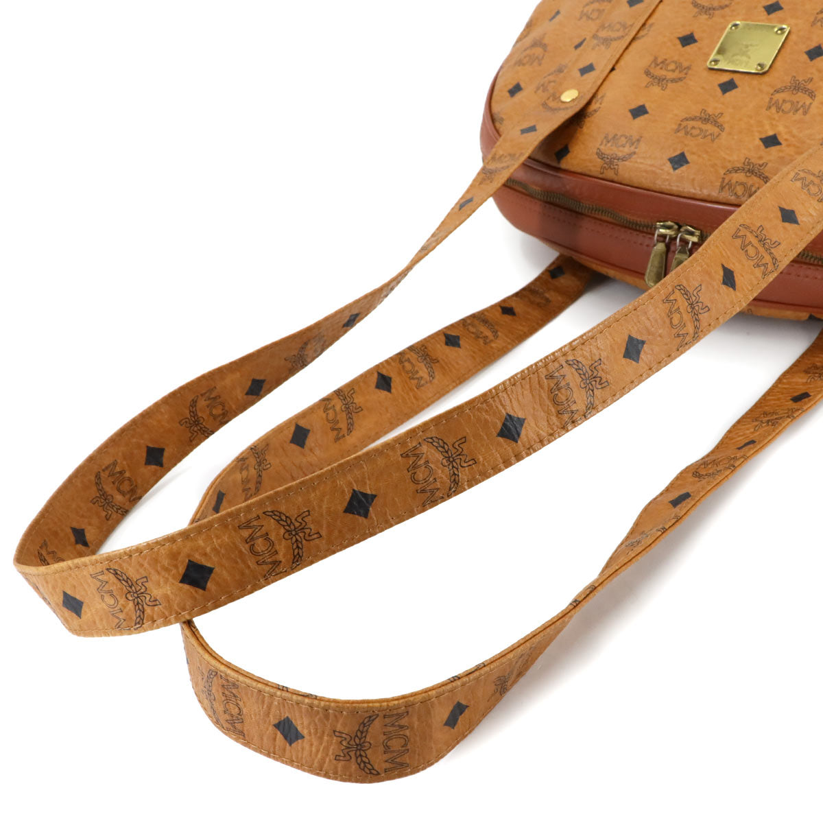 Visetos Monogram Shoulder Bag PVC Leather Brown Purse