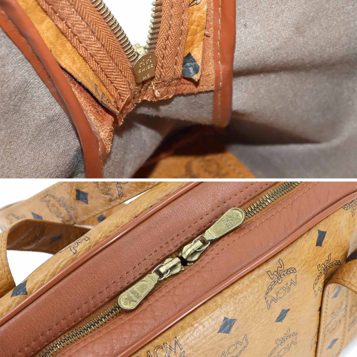 Visetos Monogram Shoulder Bag PVC Leather Brown Purse