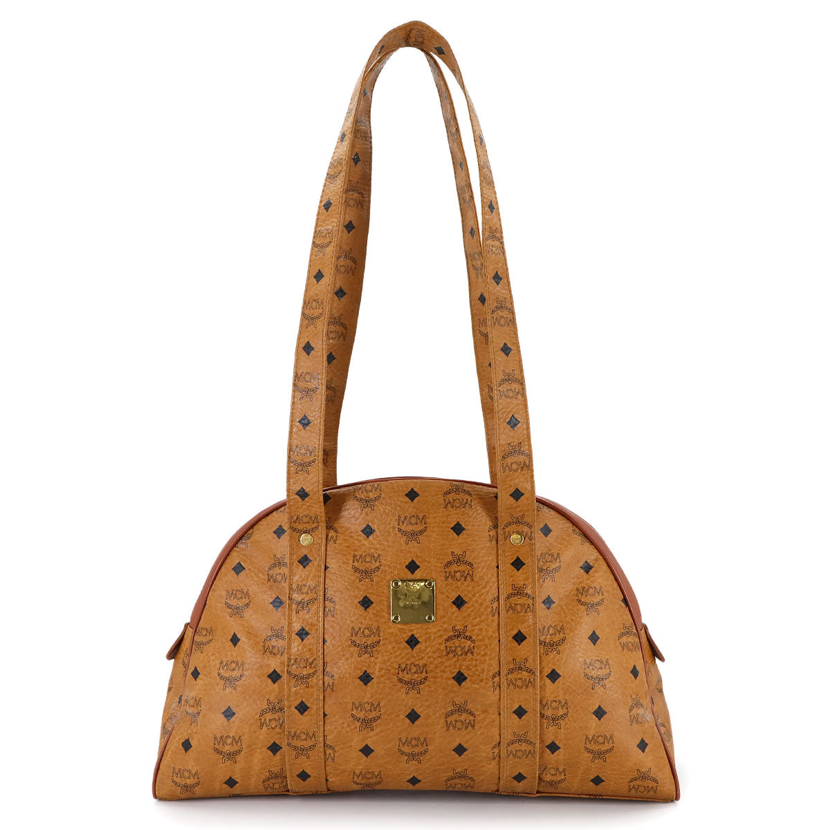 Visetos Monogram Shoulder Bag PVC Leather Brown Purse