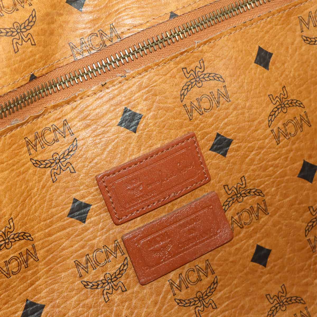 Visetos Logogram Tote Bag Leather Brown Logos Purse