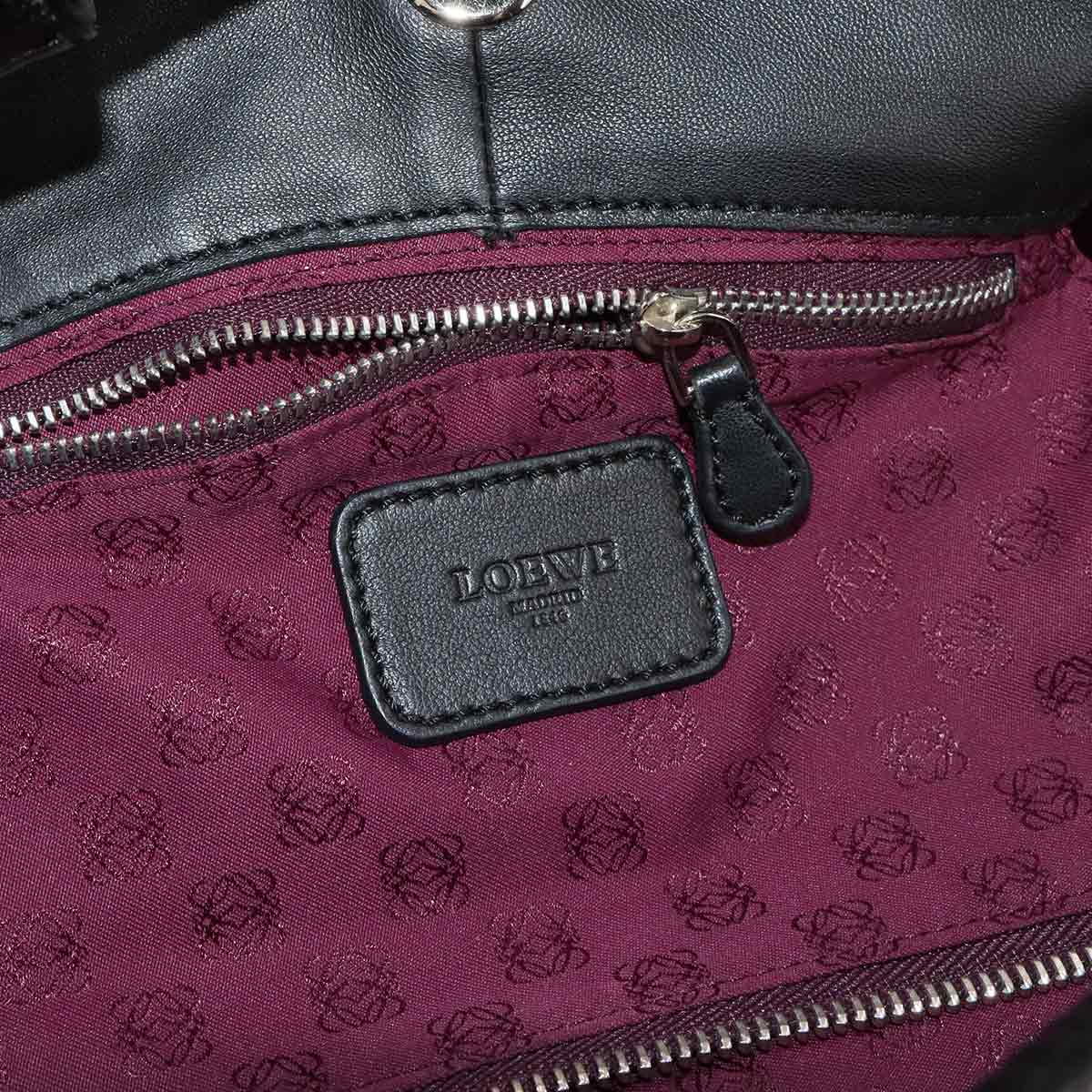 Nappa Aire Hand Bag Enamel Black Glitter Purse