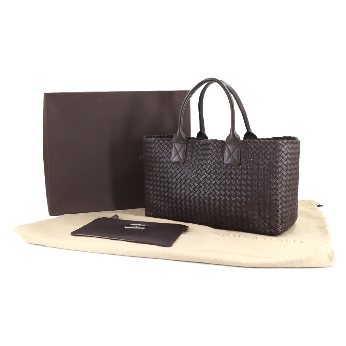 Intrecciato Cabat MM Tote Bag Leather Brown 115664