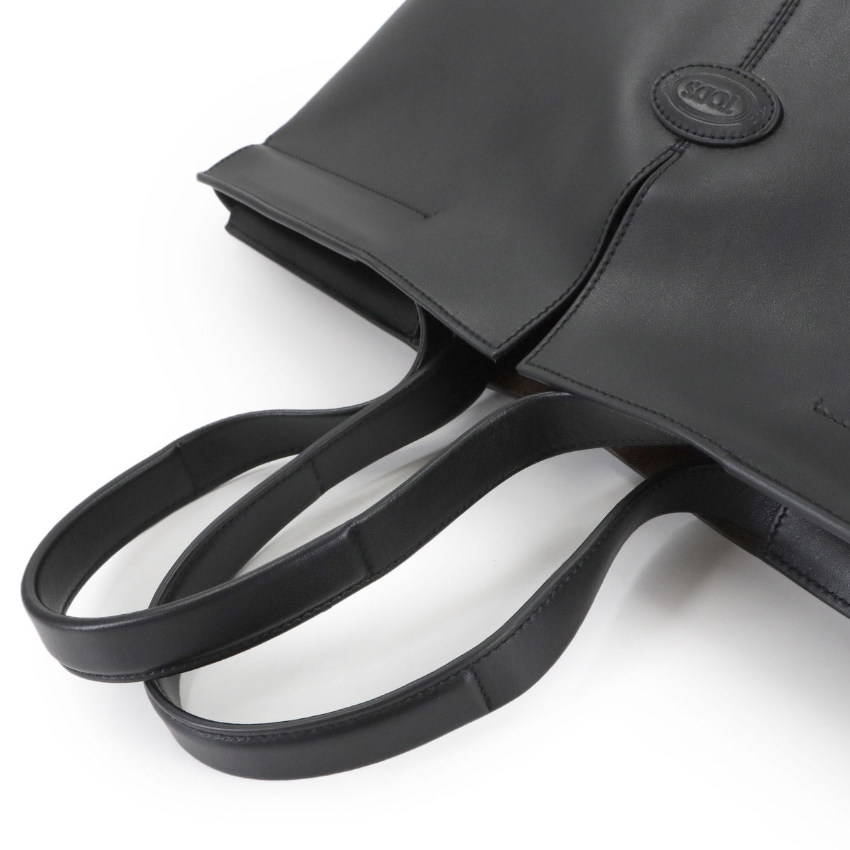 Di Folio Shopping Medium Small Tote Bag Leather Black Purse