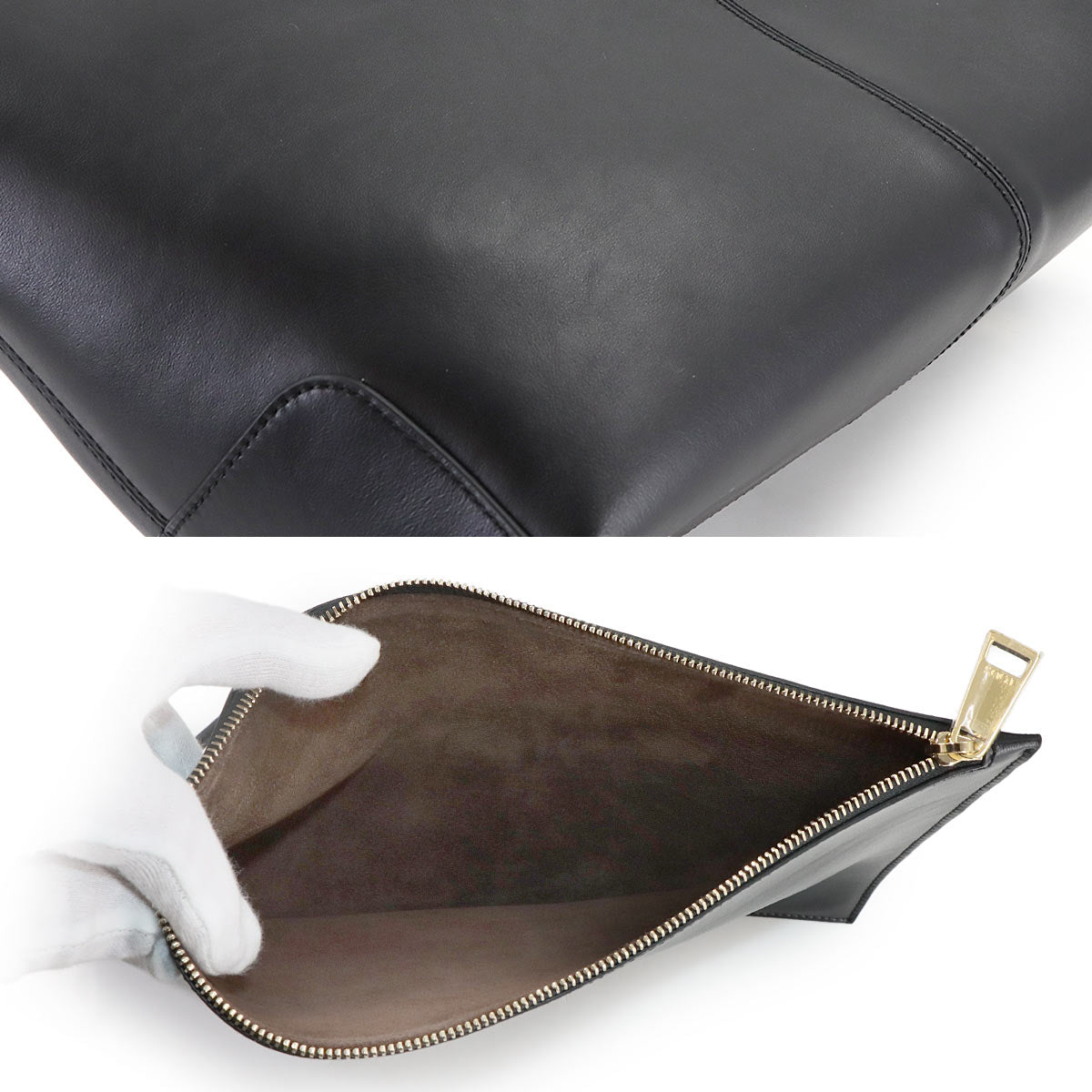 Di Folio Shopping Medium Small Tote Bag Leather Black Purse