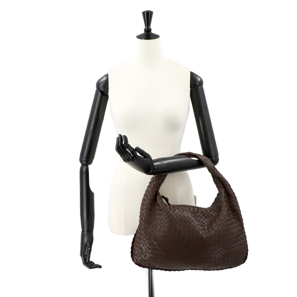 Intrecciato Hobo Shoulder Bag Leather Brown 115653