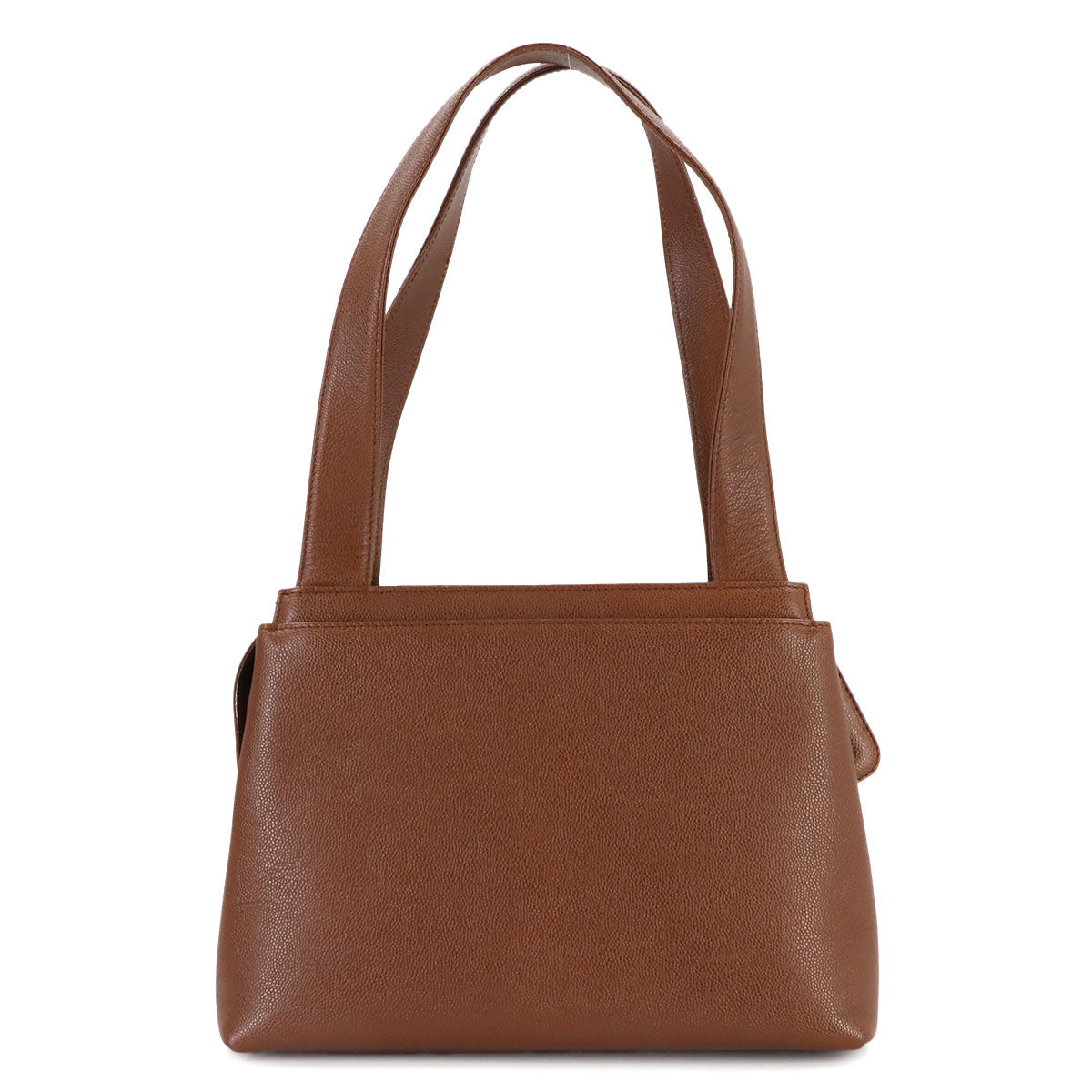 Tote Bag Leather Brown Coco Logos Vintage Purse