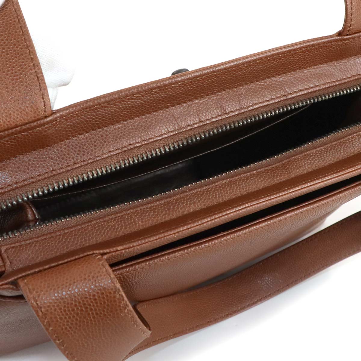 Tote Bag Leather Brown Coco Logos Vintage Purse