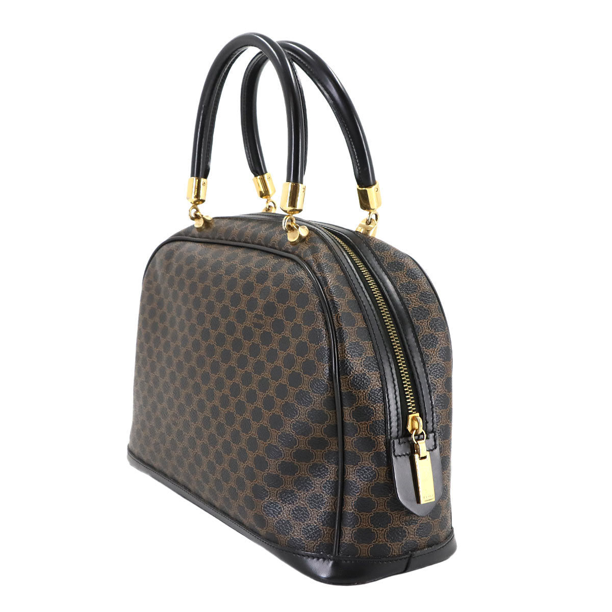 Macadam Hand Bag PVC Leather Black Brown Purse