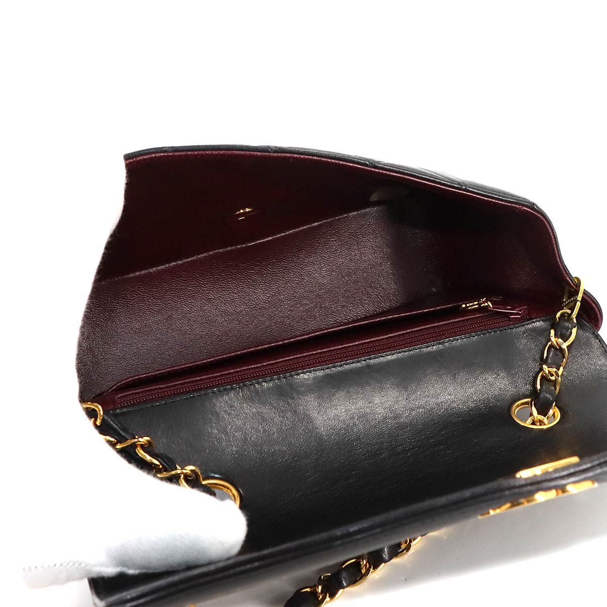 Diana Matelasse 22 Chain Shoulder Bag Leather A01164 Vintage