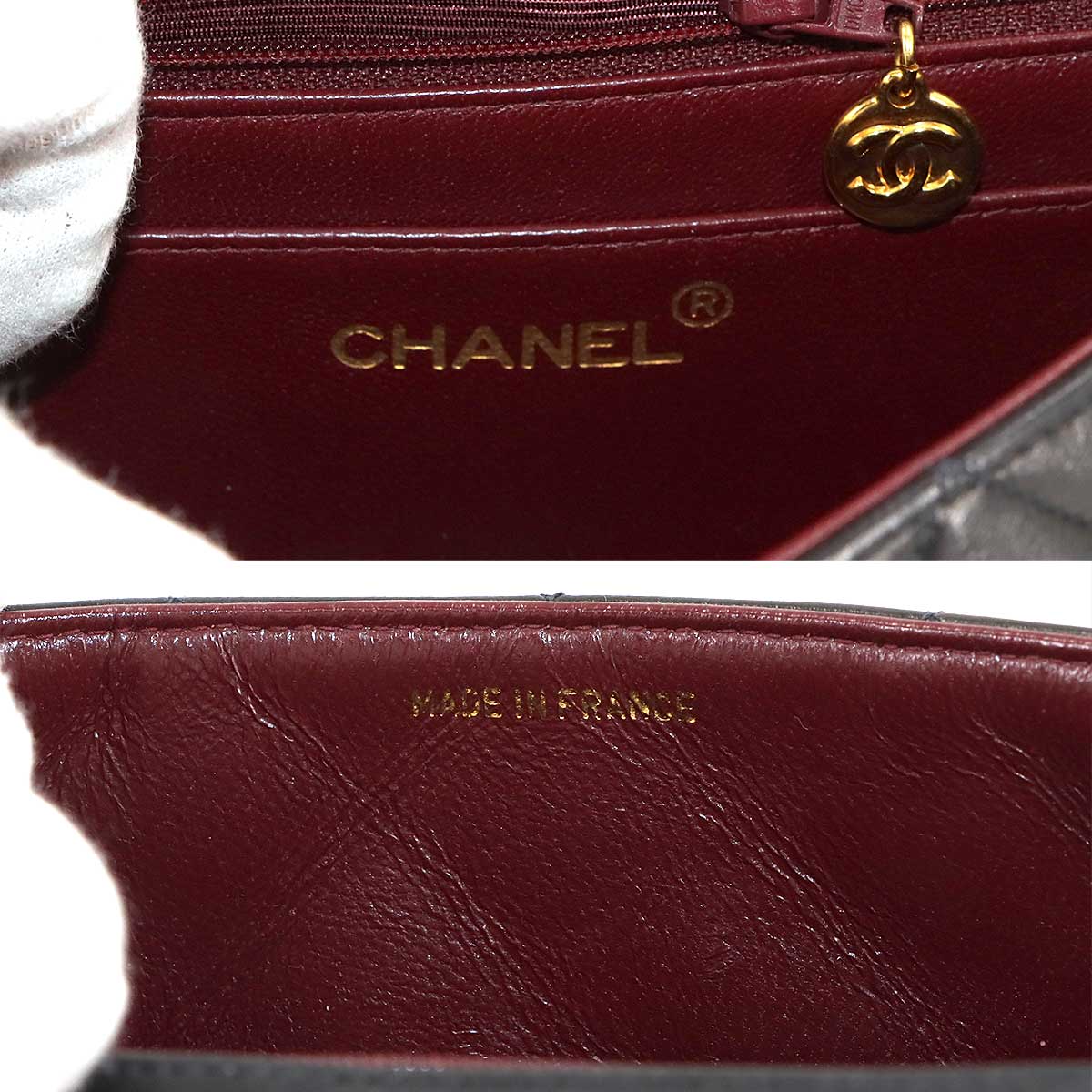 Diana Matelasse 22 Chain Shoulder Bag Leather A01164 Vintage