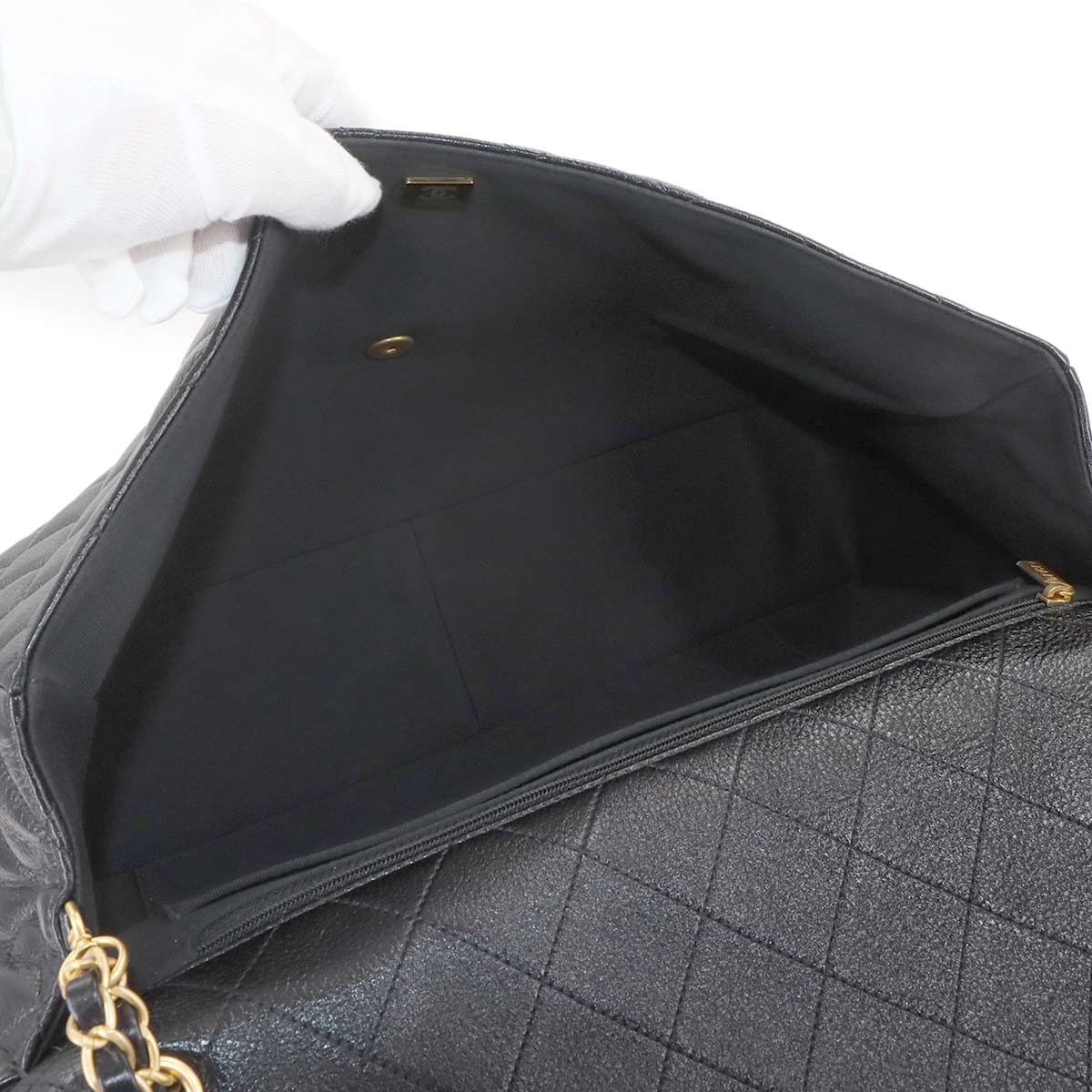 Matelasse 40 Chain Shoulder Bag Leather Black Purse