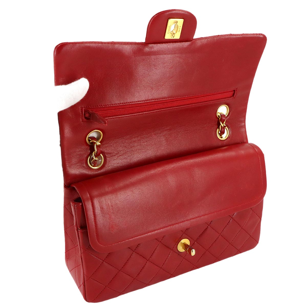 Matelasse 25 Chain Shoulder Bag Leather Red A01112 11.12