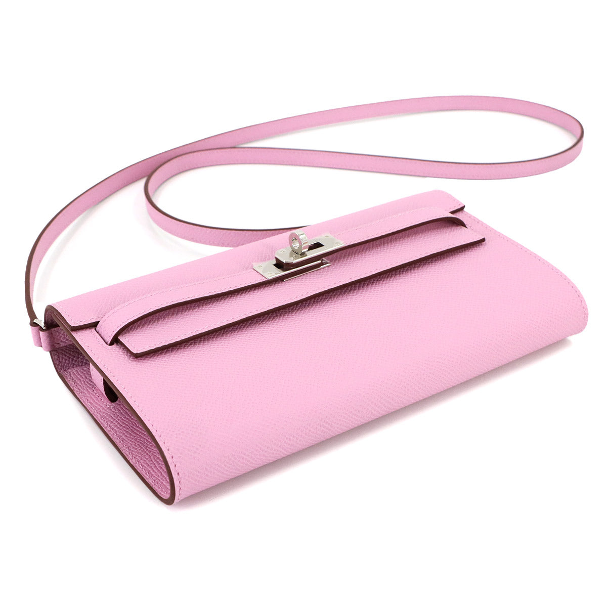 Kelly To Go Shoulder Wallet Epsom Mauve sylvestre Purse