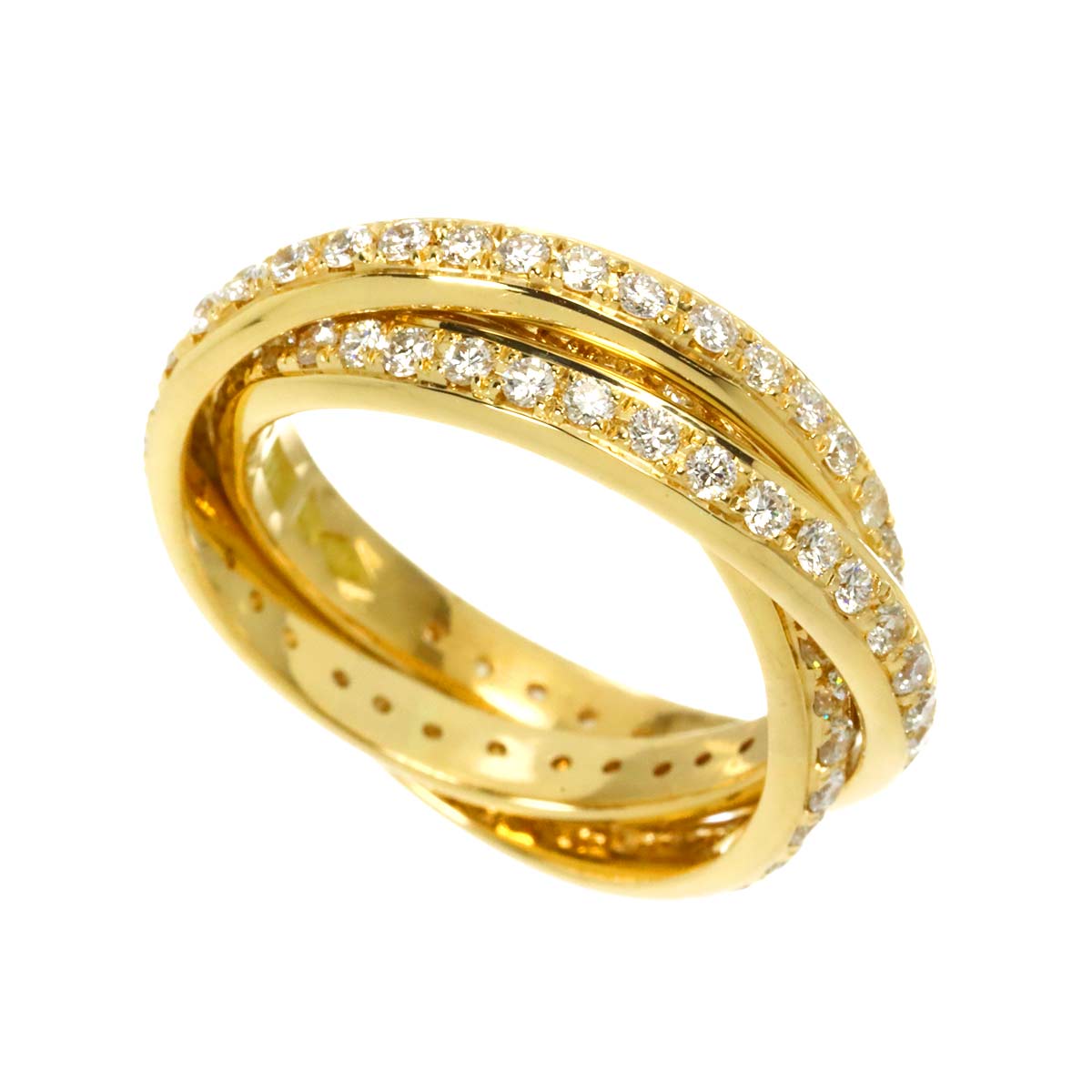 Diamond 1.40ct Ring 18K YG Yellow Gold 750 size5.5-5.75(US)