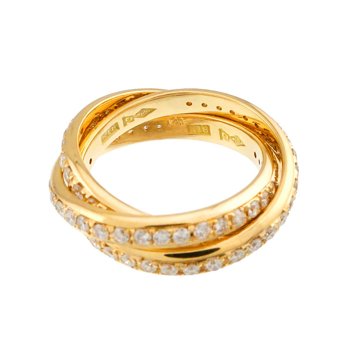 Diamond 1.40ct Ring 18K YG Yellow Gold 750 size5.5-5.75(US)