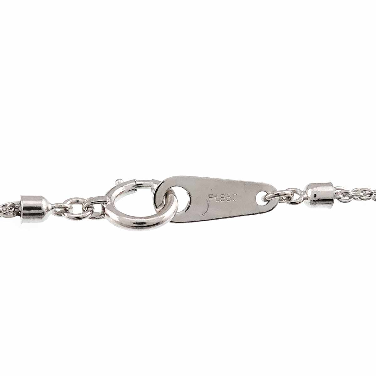 Emerald 0.29ct Diamond 0.28ct Necklace Pt Platinum