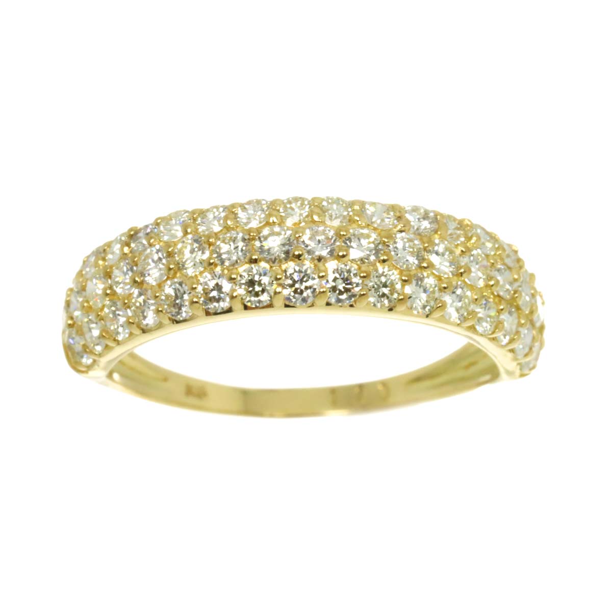 Diamond 1.00ct Ring 18K YG Yellow Gold 750 Size6(US)