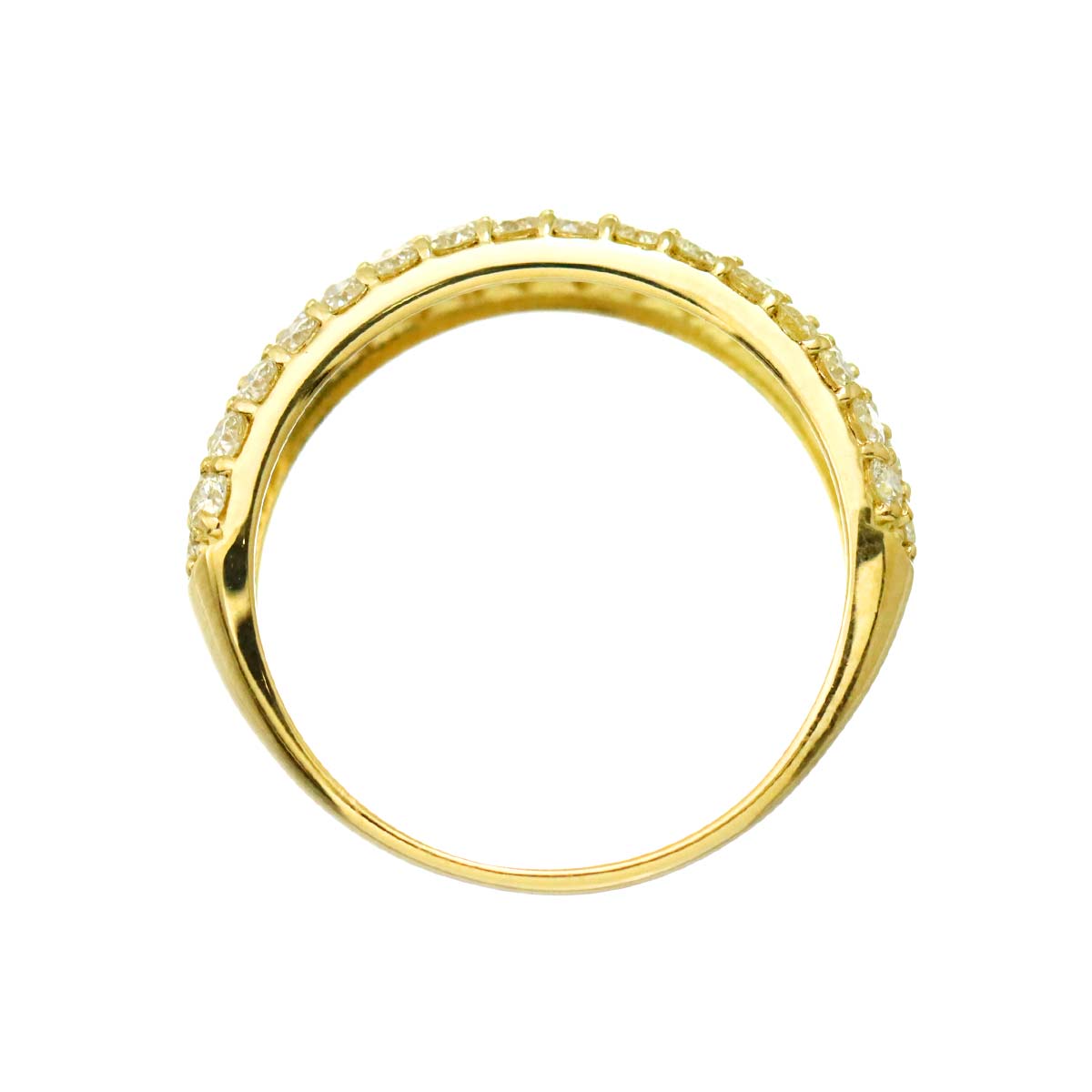 Diamond 1.00ct Ring 18K YG Yellow Gold 750 Size6(US)