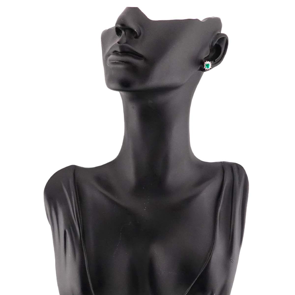 Emerald 0.40ct Diamond 0.18ct Earrings Pierced Pt Platinum