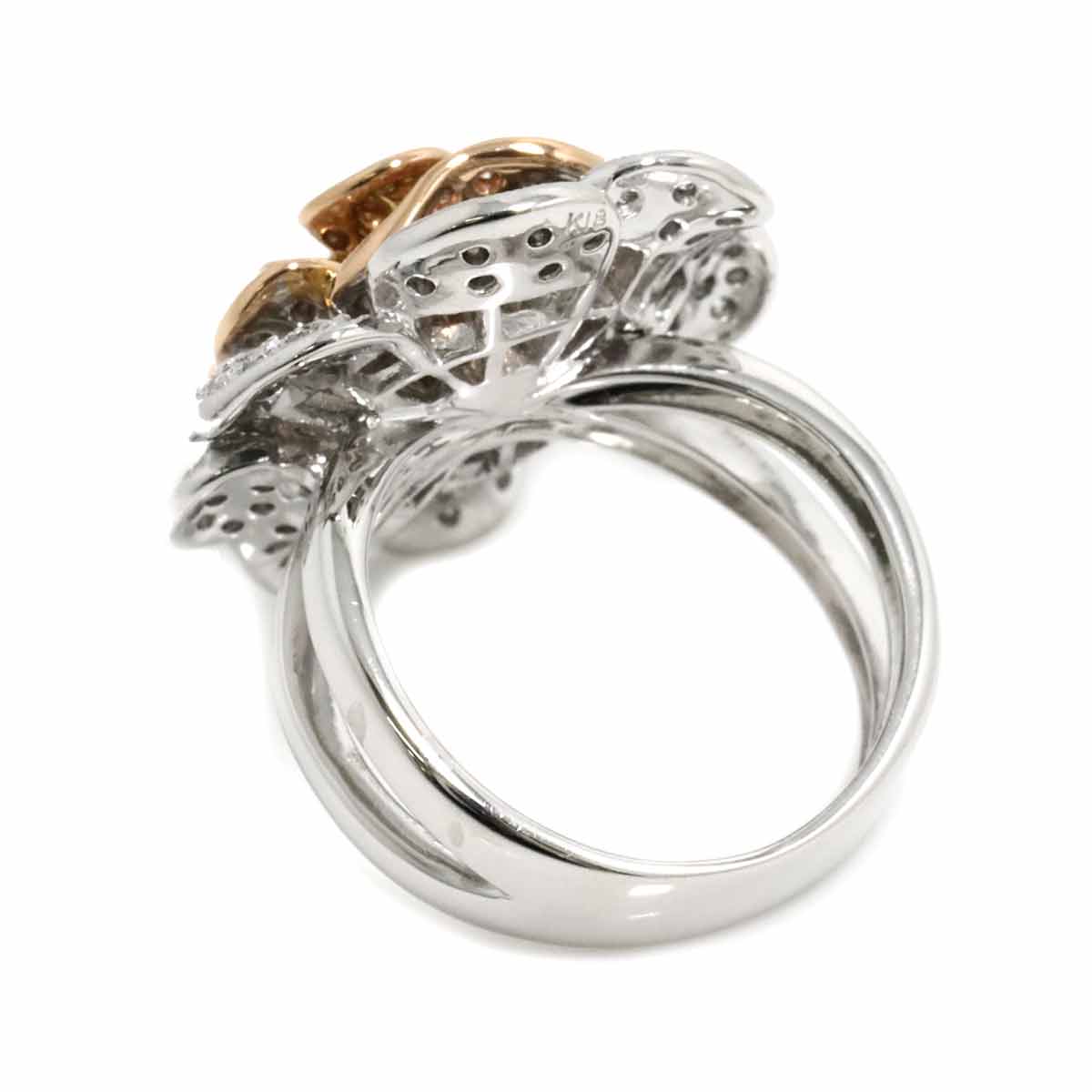 Diamond 1.00ct Ring 18K K18 WG PG White Pink Gold size5.5-5.75(US)