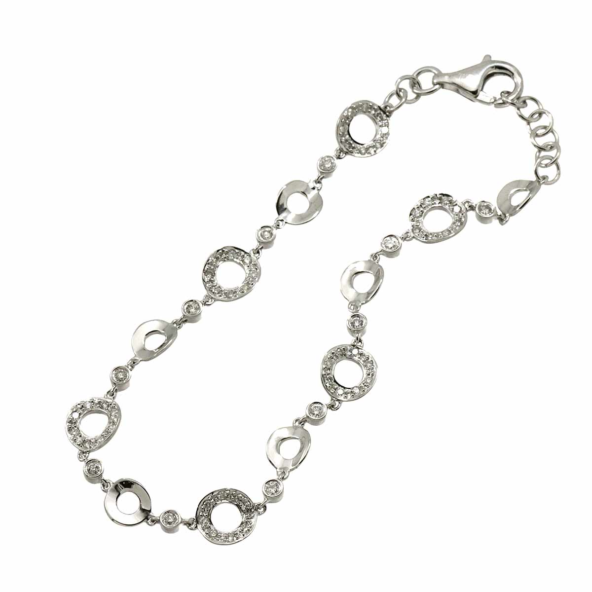 Diamond 0.50ct Bracelet 18K K18 WG White Gold 750