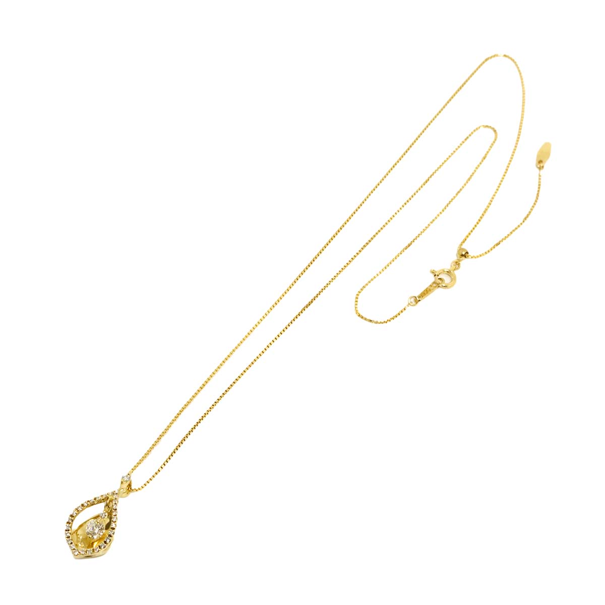 Diamond 0.209ct/0.15ct Necklace 18K YG Yellow Gold 750