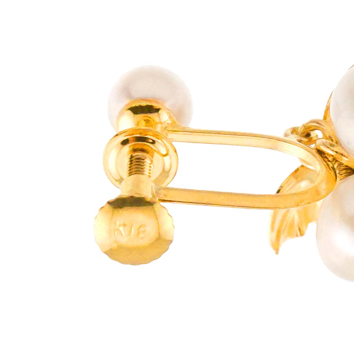 Freshwater Pearl Earrings Clip on 18K YG 750
