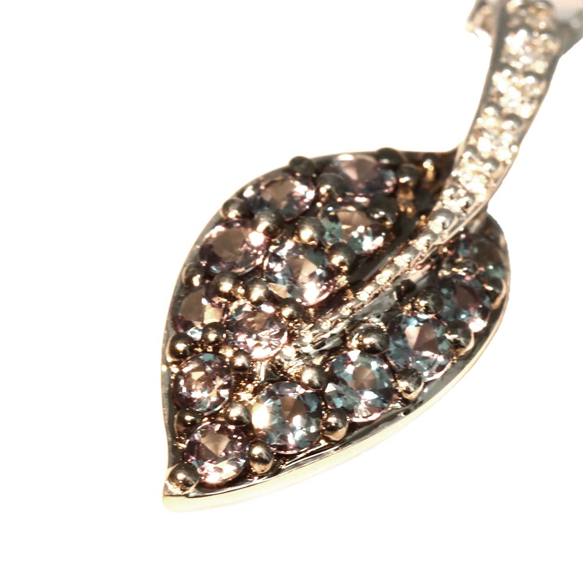 Alexandrite 0.41ct Diamond 0.05ct Necklace K18 18K WG 750