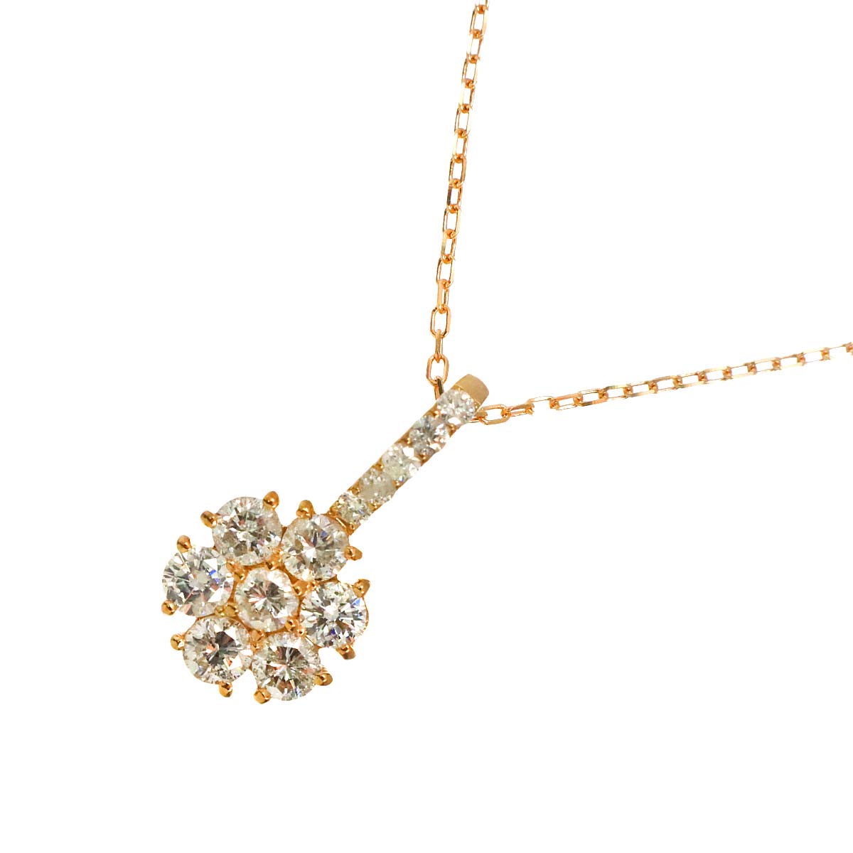 Diamond 1.00ct Necklace 18K Pink Gold 750