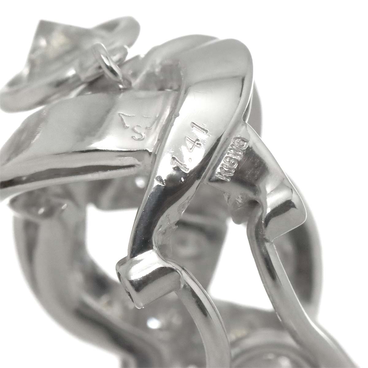 Diamond 1.41ct/1.58ct Earrings Clip-on 18K K18 WG 750