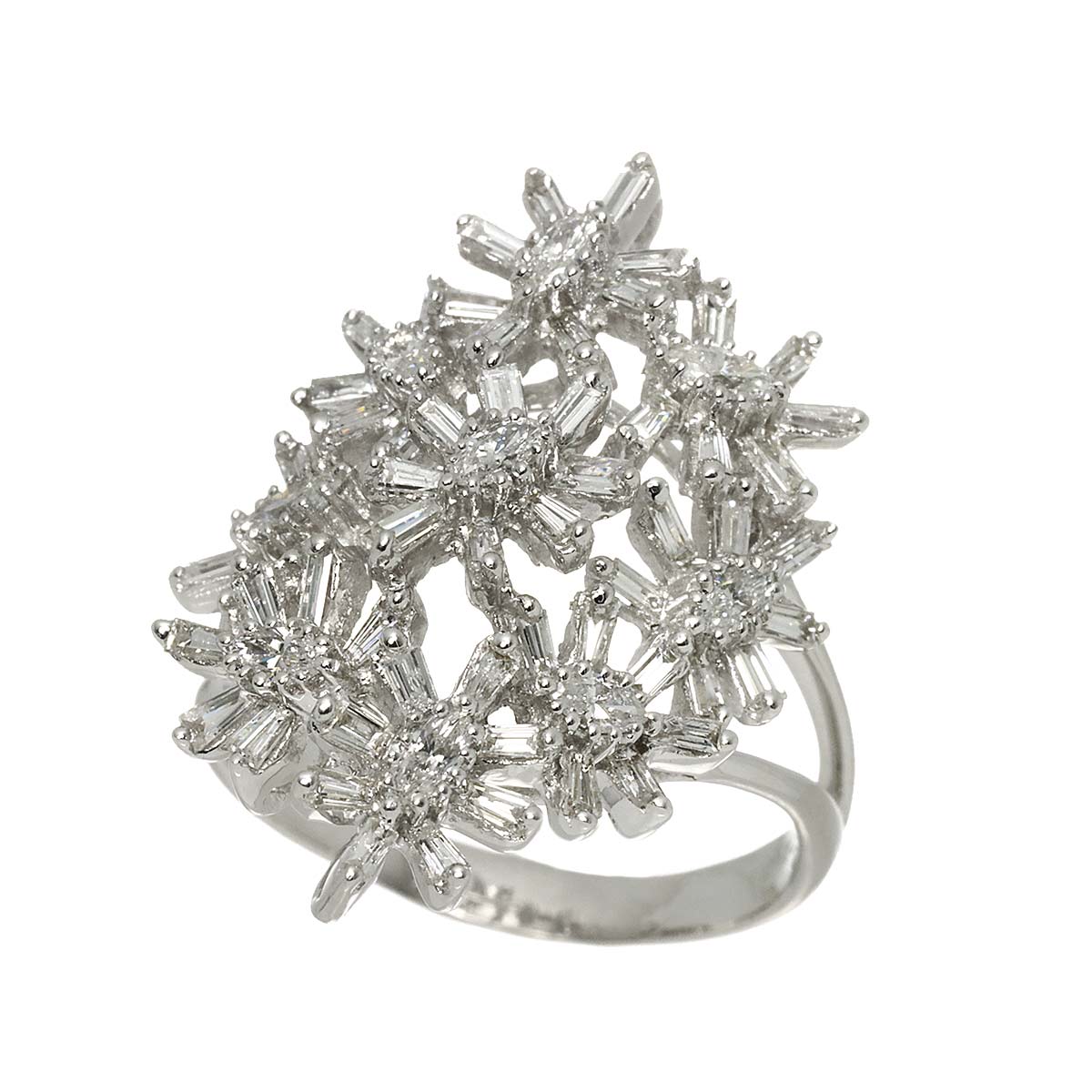 Diamond 1.72ct Ring 18K K18 WG White Gold size8.25(US)