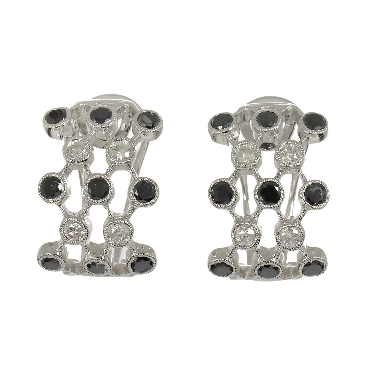 Diamond 0.95ct/0.95ct Earrings Clip-on 18K K18 WG 750