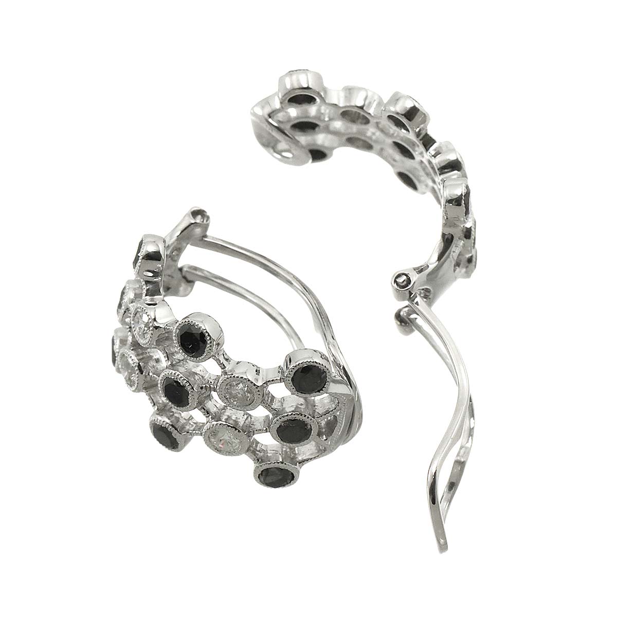 Diamond 0.95ct/0.95ct Earrings Clip-on 18K K18 WG 750