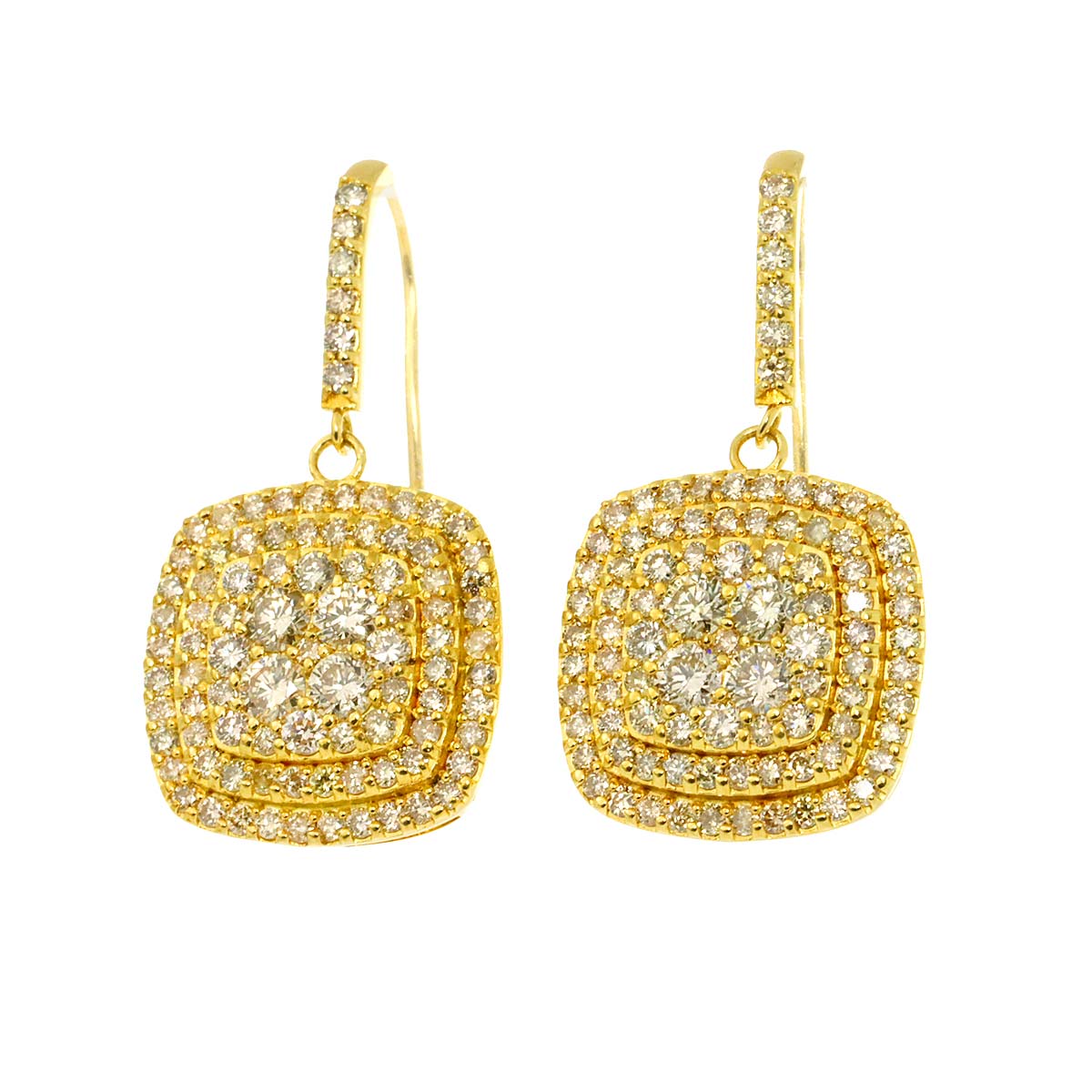Diamond 1.00ct/1.00ct Earrings Pierced 18K YG Yellow Gold 750