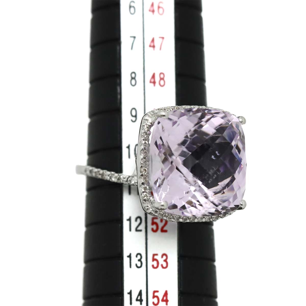 Amethyst 9.36ct Diamond 0.23ct Ring 18K WG size5.25-5.5(US)