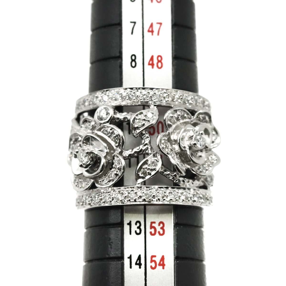 Diamond 0.50ct Ring 18K K18 WG White Gold size5.5-5.75(US)