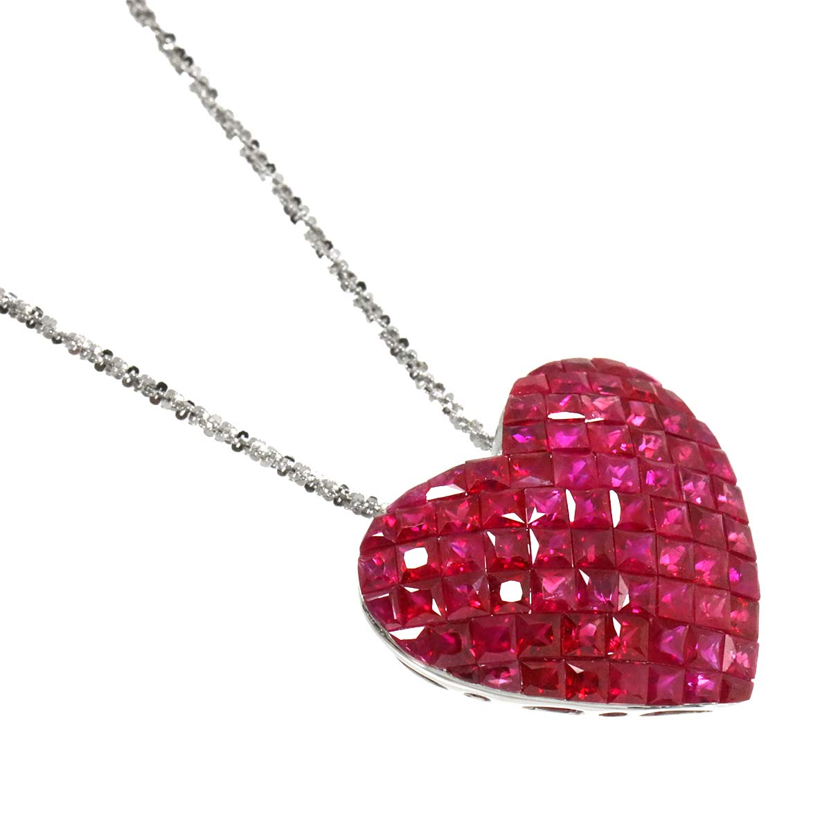 Ruby 8.00ct Necklace 18K WG White Gold 750