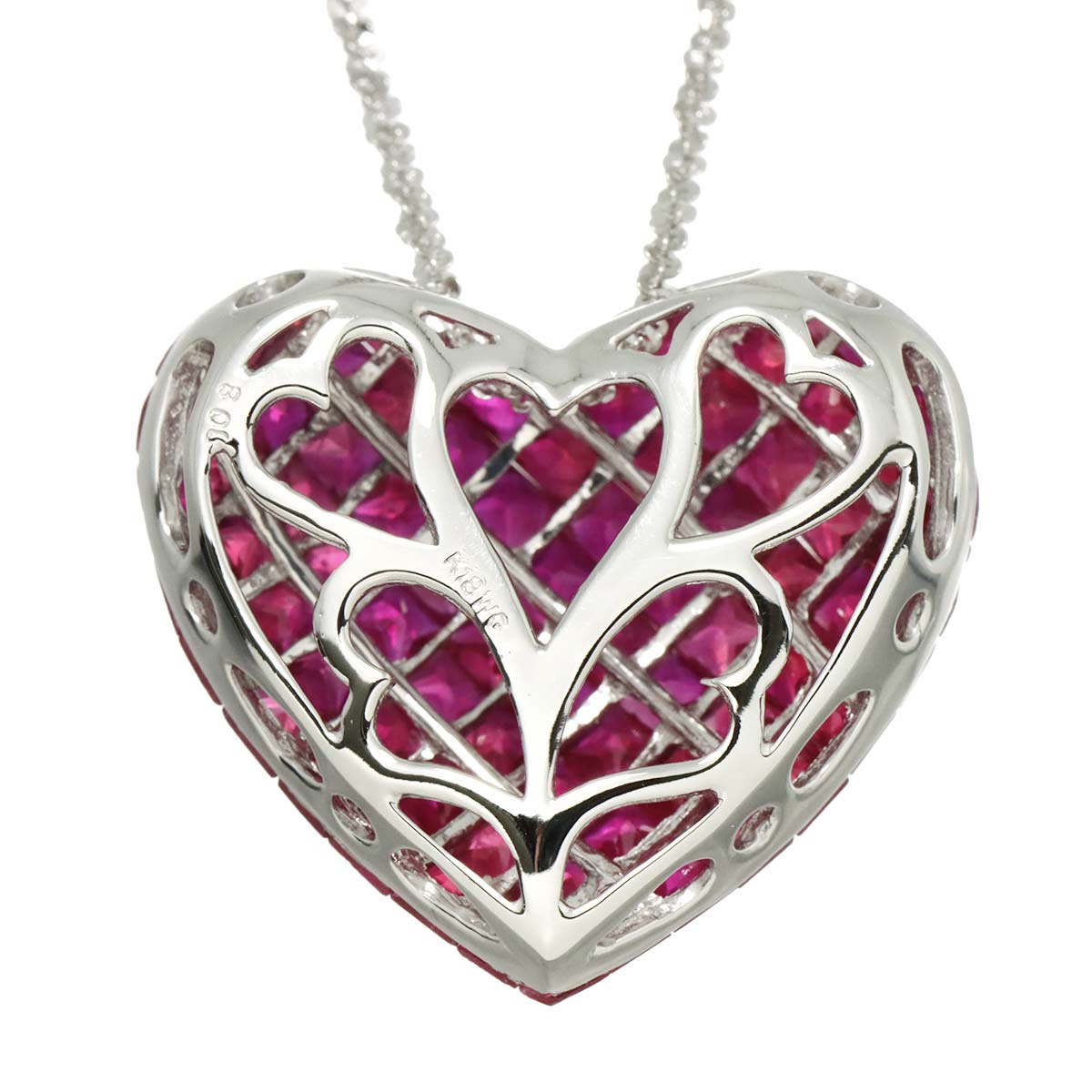 Ruby 8.00ct Necklace 18K WG White Gold 750