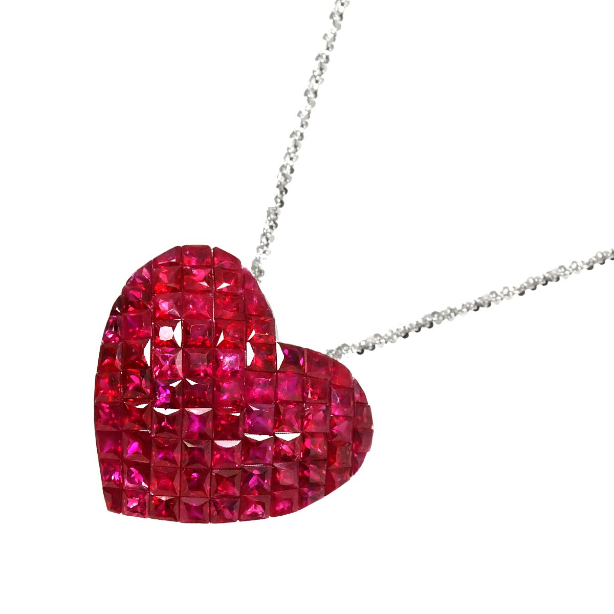 Ruby 8.00ct Necklace 18K WG White Gold 750