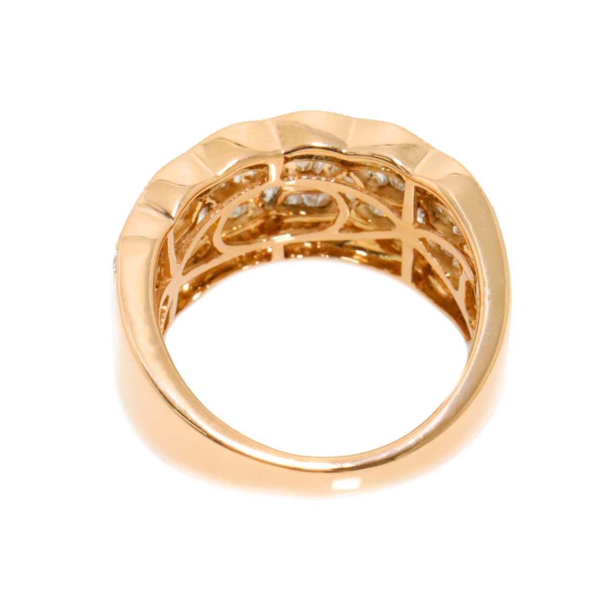Diamond 1.40ct Ring 18K PG Pink Gold 750 Size6-6.25(US)