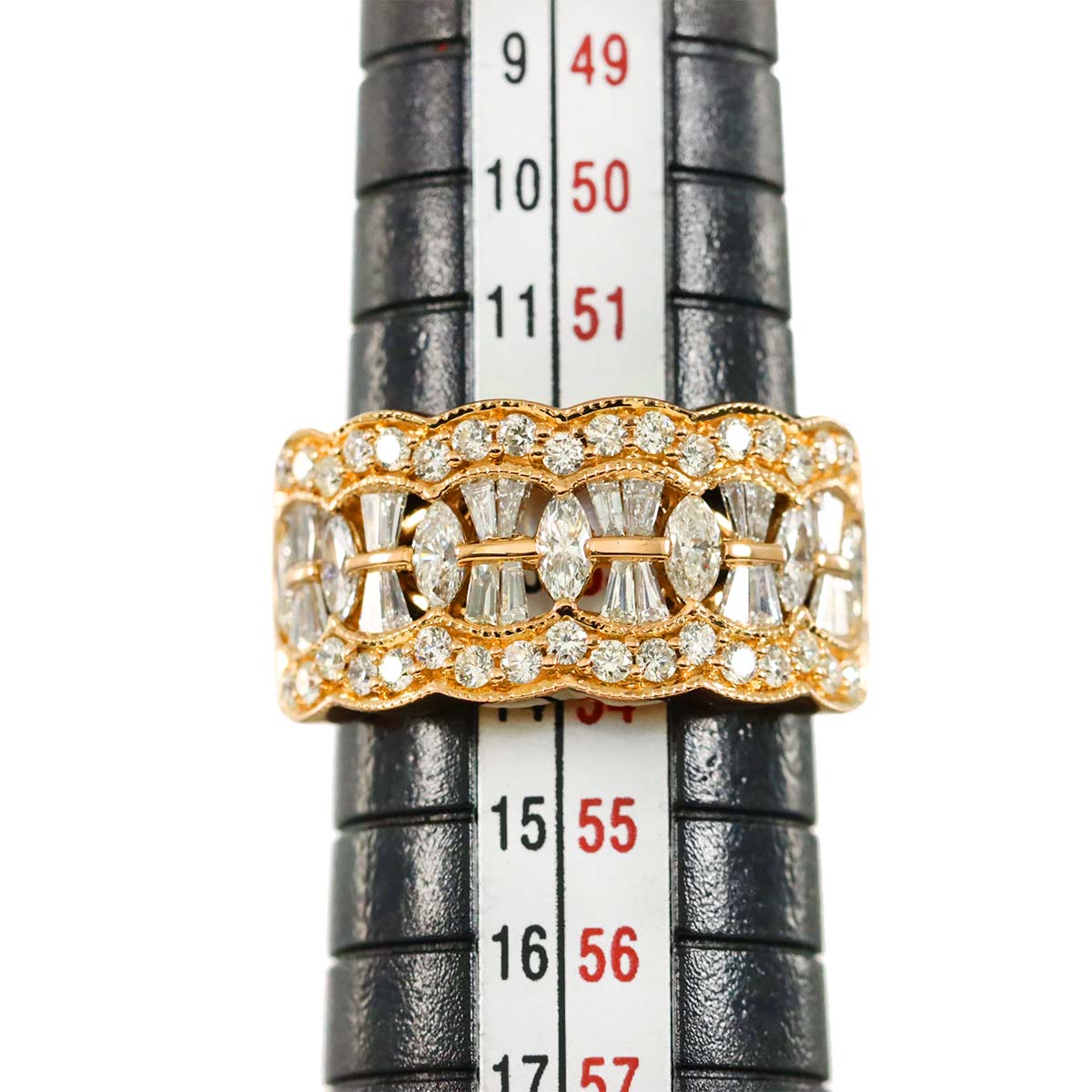 Diamond 1.40ct Ring 18K PG Pink Gold 750 Size6-6.25(US)