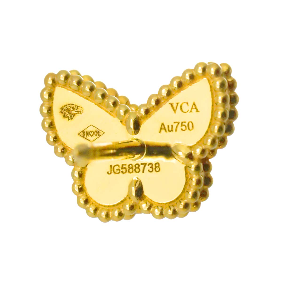 Sweet Papillon Mother of Pearl Earrings Pierced 18K YG