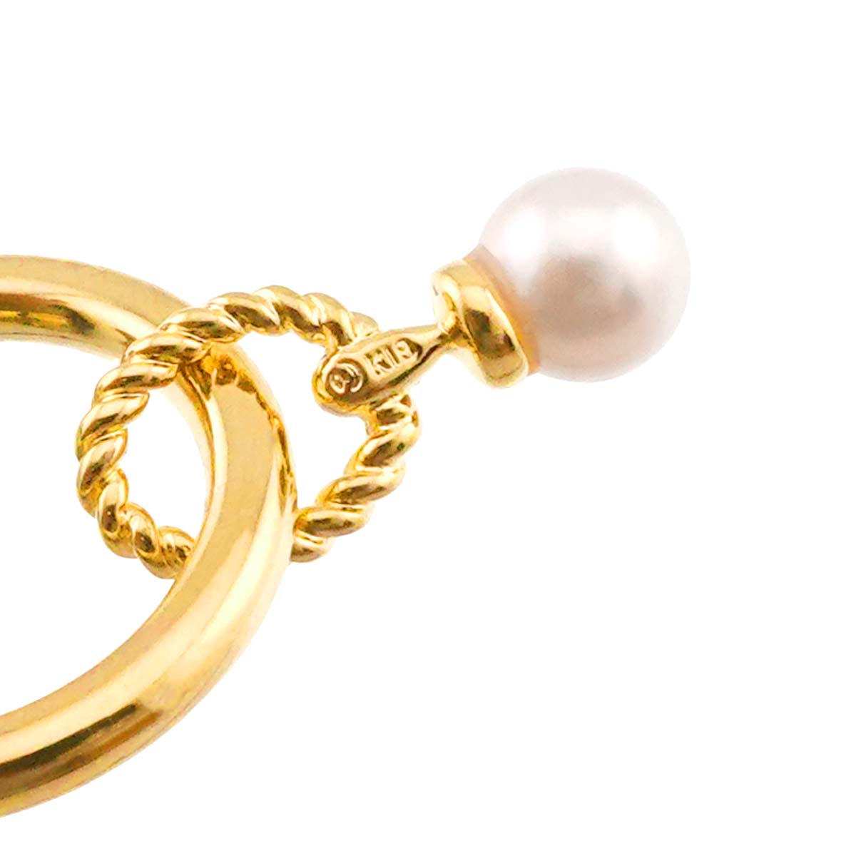 Akoya Pearl 4.5mm Earrings Pierced 18K YG 750