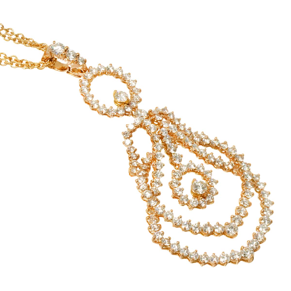 Diamond 4.65/0.22ct Necklace 18K Pink Gold 750