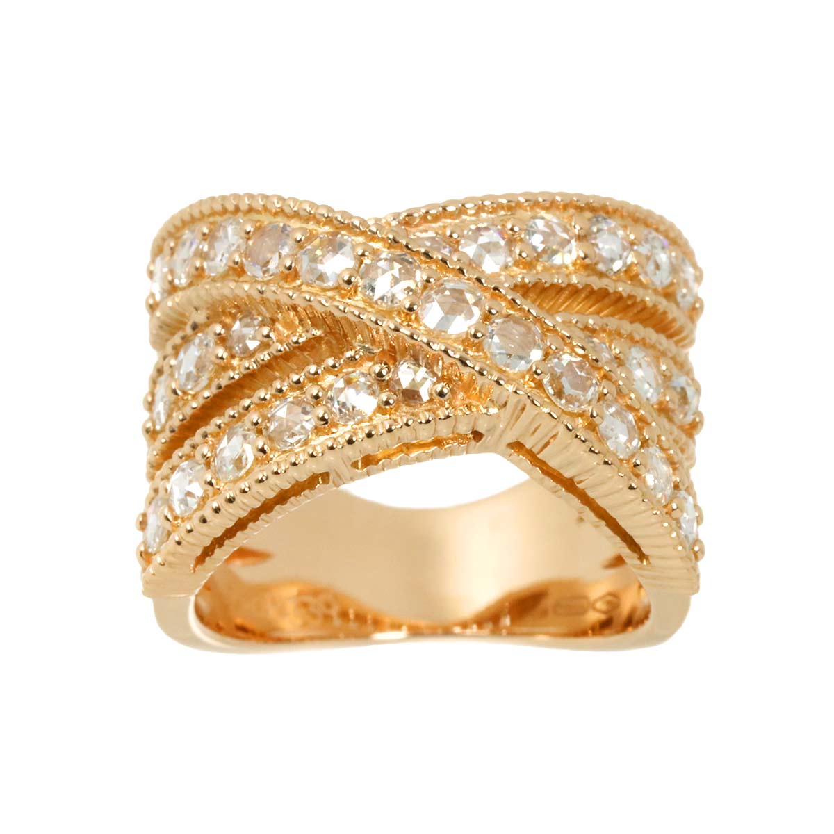 Diamond Ring 18K PG 750 6.25-6.5(US)