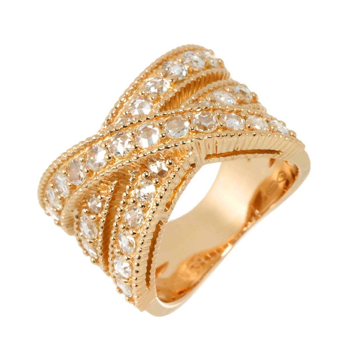 Diamond Ring 18K PG 750 6.25-6.5(US)