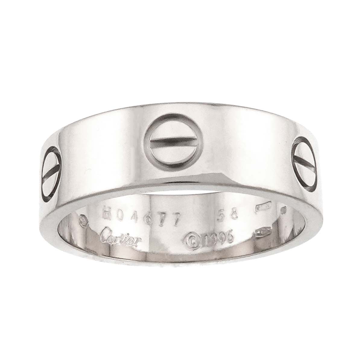 Love Ring 18K White Gold 750 size58 7.75-8(US)